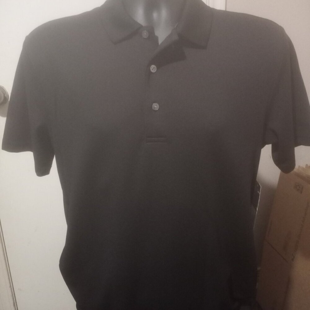 NWT Ben Hogan Men’s Performance Golf Shirt Solid Black Sz S UPF 50 Moisture Wick